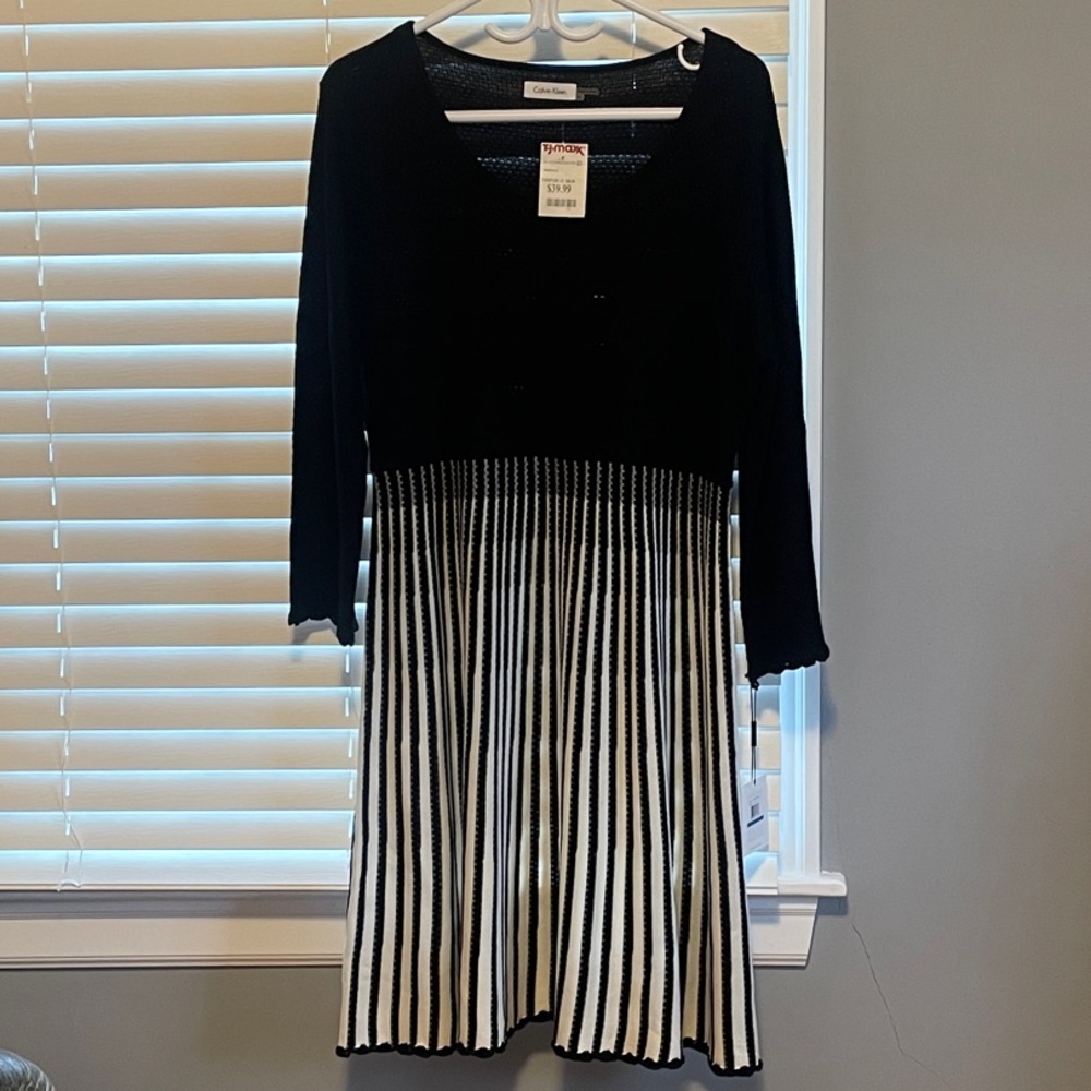Calvin Klein Black Textured Knit Top